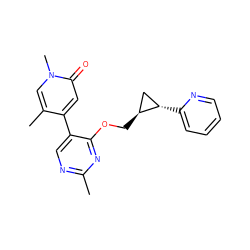 Cc1ncc(-c2cc(=O)n(C)cc2C)c(OC[C@H]2C[C@@H]2c2ccccn2)n1 ZINC000209442379