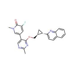 Cc1ncc(-c2cc(F)c(=O)n(C)c2)c(OC[C@H]2C[C@@H]2c2ccc3ccccc3n2)n1 ZINC000222637307