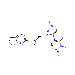 Cc1ncc(-c2ccc(=O)n(C)c2C)c(OC[C@H]2C[C@@H]2c2ccc3c(n2)CCC3)n1 ZINC000209425035