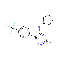 Cc1ncc(-c2ccc(C(F)(F)F)cc2)c(NC2CCCC2)n1 ZINC000028824763