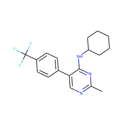 Cc1ncc(-c2ccc(C(F)(F)F)cc2)c(NC2CCCCC2)n1 ZINC000028824782