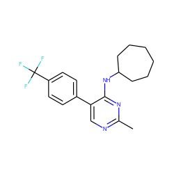 Cc1ncc(-c2ccc(C(F)(F)F)cc2)c(NC2CCCCCC2)n1 ZINC000028824787