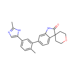 Cc1ncc(-c2ccc(C)c(-c3ccc4c(c3)NC(=O)C43CCOCC3)c2)[nH]1 ZINC000073160265