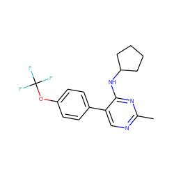 Cc1ncc(-c2ccc(OC(F)(F)F)cc2)c(NC2CCCC2)n1 ZINC000028824781