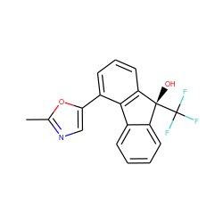 Cc1ncc(-c2cccc3c2-c2ccccc2[C@@]3(O)C(F)(F)F)o1 ZINC000143347137