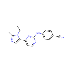 Cc1ncc(-c2ccnc(Nc3ccc(C#N)cc3)n2)n1C(C)C ZINC000040977475