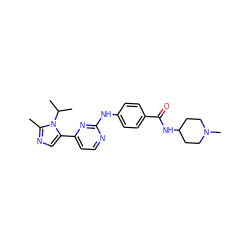 Cc1ncc(-c2ccnc(Nc3ccc(C(=O)NC4CCN(C)CC4)cc3)n2)n1C(C)C ZINC000040847768