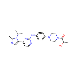 Cc1ncc(-c2ccnc(Nc3ccc(N4CCN(C(=O)[C@H](C)O)CC4)cc3)n2)n1C(C)C ZINC000040408359