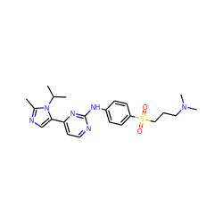 Cc1ncc(-c2ccnc(Nc3ccc(S(=O)(=O)CCCN(C)C)cc3)n2)n1C(C)C ZINC000040848500