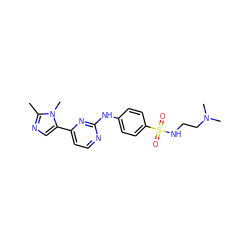 Cc1ncc(-c2ccnc(Nc3ccc(S(=O)(=O)NCCN(C)C)cc3)n2)n1C ZINC000040412393