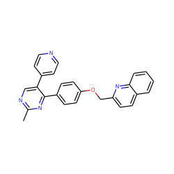 Cc1ncc(-c2ccncc2)c(-c2ccc(OCc3ccc4ccccc4n3)cc2)n1 ZINC000043071263