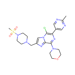 Cc1ncc(-c2nc(N3CCOCC3)c3nc(CN4CCN(S(C)(=O)=O)CC4)cn3c2Cl)cn1 ZINC000084741550