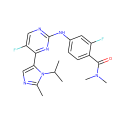 Cc1ncc(-c2nc(Nc3ccc(C(=O)N(C)C)c(F)c3)ncc2F)n1C(C)C ZINC000040846715