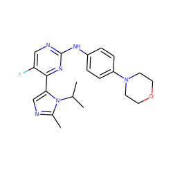 Cc1ncc(-c2nc(Nc3ccc(N4CCOCC4)cc3)ncc2F)n1C(C)C ZINC000040917860