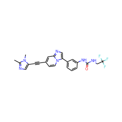 Cc1ncc(C#Cc2ccn3c(-c4cccc(NC(=O)NCC(F)(F)F)c4)cnc3c2)n1C ZINC000146876347