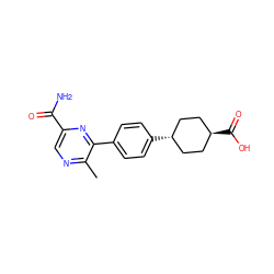 Cc1ncc(C(N)=O)nc1-c1ccc([C@H]2CC[C@H](C(=O)O)CC2)cc1 ZINC000254135004