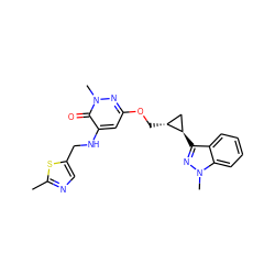 Cc1ncc(CNc2cc(OC[C@@H]3C[C@H]3c3nn(C)c4ccccc34)nn(C)c2=O)s1 ZINC001772622910