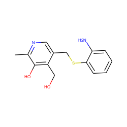 Cc1ncc(CSc2ccccc2N)c(CO)c1O ZINC000000138436