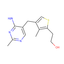 Cc1ncc(Cc2csc(CCO)c2C)c(N)n1 ZINC000029128992