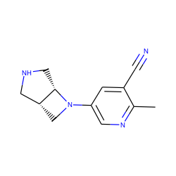 Cc1ncc(N2C[C@@H]3CNC[C@@H]32)cc1C#N ZINC000028865884