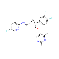 Cc1ncc(OC[C@@]2(c3ccc(F)c(F)c3)C[C@H]2C(=O)Nc2ccc(F)cn2)c(C)n1 ZINC000118079084