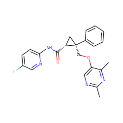 Cc1ncc(OC[C@@]2(c3ccccc3)C[C@H]2C(=O)Nc2ccc(F)cn2)c(C)n1 ZINC000118074160