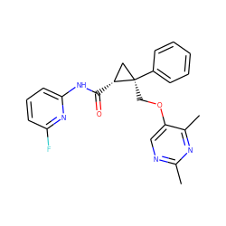 Cc1ncc(OC[C@@]2(c3ccccc3)C[C@H]2C(=O)Nc2cccc(F)n2)c(C)n1 ZINC000142921519