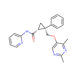 Cc1ncc(OC[C@@]2(c3ccccc3)C[C@H]2C(=O)Nc2ccccn2)c(C)n1 ZINC000142920817