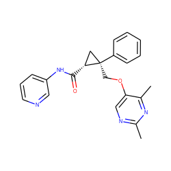 Cc1ncc(OC[C@@]2(c3ccccc3)C[C@H]2C(=O)Nc2cccnc2)c(C)n1 ZINC000142921068