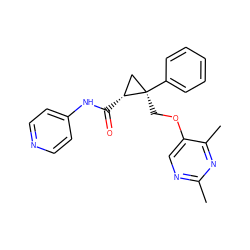 Cc1ncc(OC[C@@]2(c3ccccc3)C[C@H]2C(=O)Nc2ccncc2)c(C)n1 ZINC000142921286