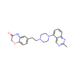 Cc1ncc2c(N3CCN(CCc4ccc5c(c4)NC(=O)CO5)CC3)cccc2n1 ZINC000003959327