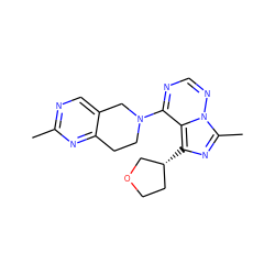 Cc1ncc2c(n1)CCN(c1ncnn3c(C)nc([C@@H]4CCOC4)c13)C2 ZINC000169711765