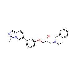 Cc1ncc2ccc(-c3cccc(OC[C@H](O)CN4CCc5ccccc5C4)c3)cn12 ZINC000218398974