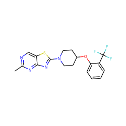 Cc1ncc2sc(N3CCC(Oc4ccccc4C(F)(F)F)CC3)nc2n1 ZINC000072122937