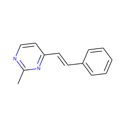 Cc1nccc(/C=C/c2ccccc2)n1 ZINC000058511648