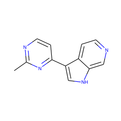 Cc1nccc(-c2c[nH]c3cnccc23)n1 ZINC000299866017