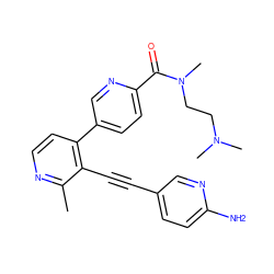 Cc1nccc(-c2ccc(C(=O)N(C)CCN(C)C)nc2)c1C#Cc1ccc(N)nc1 ZINC000202386226