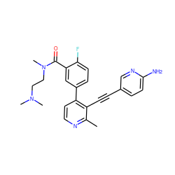 Cc1nccc(-c2ccc(F)c(C(=O)N(C)CCN(C)C)c2)c1C#Cc1ccc(N)nc1 ZINC000202386475