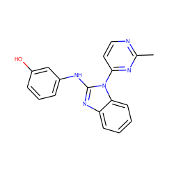 Cc1nccc(-n2c(Nc3cccc(O)c3)nc3ccccc32)n1 ZINC000071317346