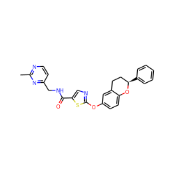 Cc1nccc(CNC(=O)c2cnc(Oc3ccc4c(c3)CC[C@@H](c3ccccc3)O4)s2)n1 ZINC000169710448