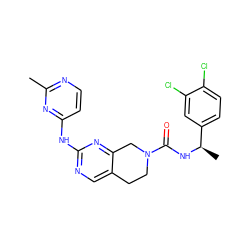 Cc1nccc(Nc2ncc3c(n2)CN(C(=O)N[C@H](C)c2ccc(Cl)c(Cl)c2)CC3)n1 ZINC001772601426