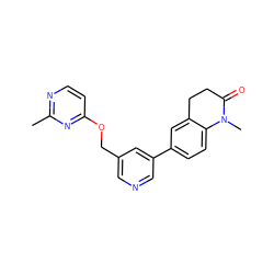 Cc1nccc(OCc2cncc(-c3ccc4c(c3)CCC(=O)N4C)c2)n1 ZINC000220968932