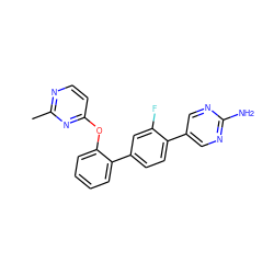 Cc1nccc(Oc2ccccc2-c2ccc(-c3cnc(N)nc3)c(F)c2)n1 ZINC000224851440