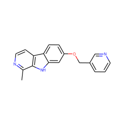 Cc1nccc2c1[nH]c1cc(OCc3cccnc3)ccc12 ZINC000066251758