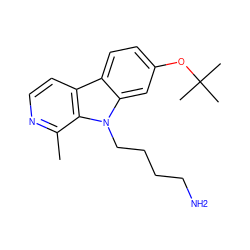 Cc1nccc2c3ccc(OC(C)(C)C)cc3n(CCCCN)c12 ZINC000084604173