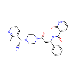 Cc1ncccc1[C@@H](C#N)N1CCN(C(=O)C[C@@H](NC(=O)c2ccc[nH]c2=O)c2ccccc2)CC1 ZINC000013833289