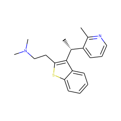 Cc1ncccc1[C@@H](C)c1c(CCN(C)C)sc2ccccc12 ZINC000049071486