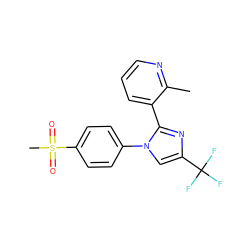 Cc1ncccc1-c1nc(C(F)(F)F)cn1-c1ccc(S(C)(=O)=O)cc1 ZINC000013812814