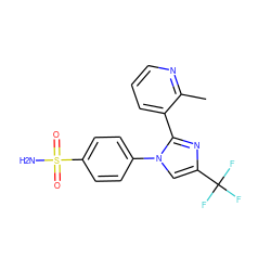 Cc1ncccc1-c1nc(C(F)(F)F)cn1-c1ccc(S(N)(=O)=O)cc1 ZINC000013812830