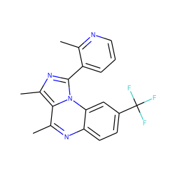 Cc1ncccc1-c1nc(C)c2c(C)nc3ccc(C(F)(F)F)cc3n12 ZINC000073197288